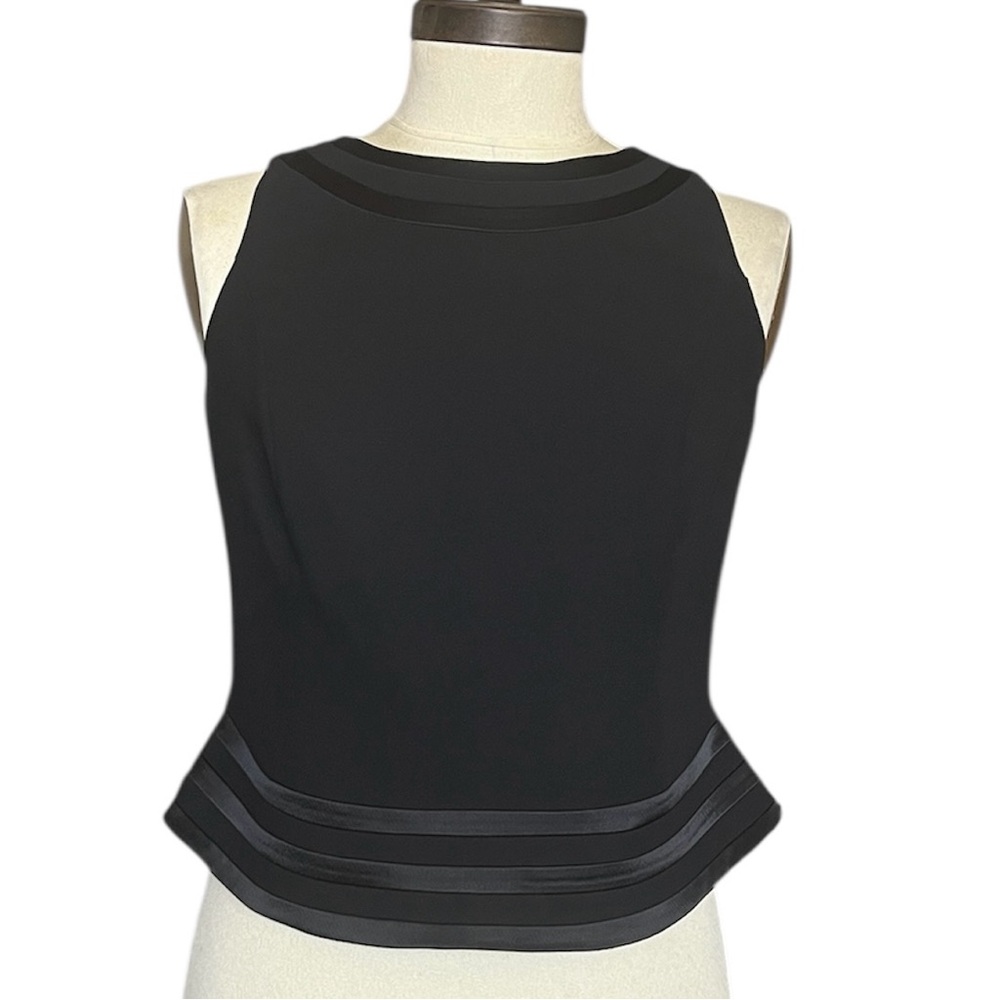VTG Minimalist Jones New York Evening Top SZ 12 Buttons Peplum Party Formal
